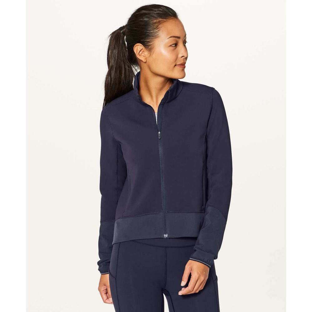 Lululemon Cardio Squad Jacket Midnight Blue Running Walking Women’s Size 4 - Picture 3 of 11